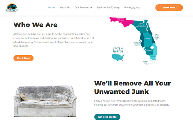 design a junk removal, hauling, and moving website