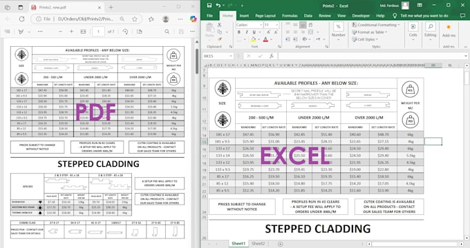 convert pdf to word ms excel file conversion, data entry retyping, copy paste