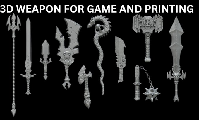Create 3d weapon model cosplay sword gun model props armor printables ...