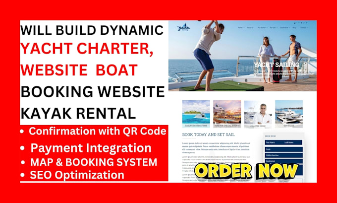 build dynamic yacht charter jet ski website boat booking kayak website boat rent