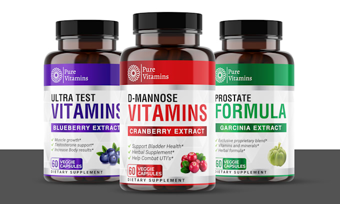 do product label design, supplement bottle and label design