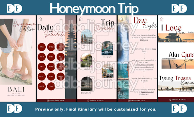 plan your trip in bali by itinerary