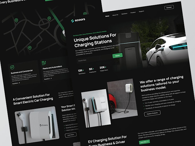 develop custom ev charging website, station finder website and charging app
