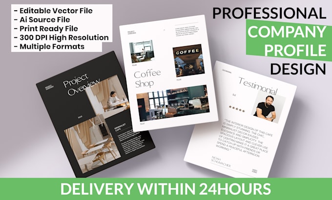 design costum business profile, business catalog, etc