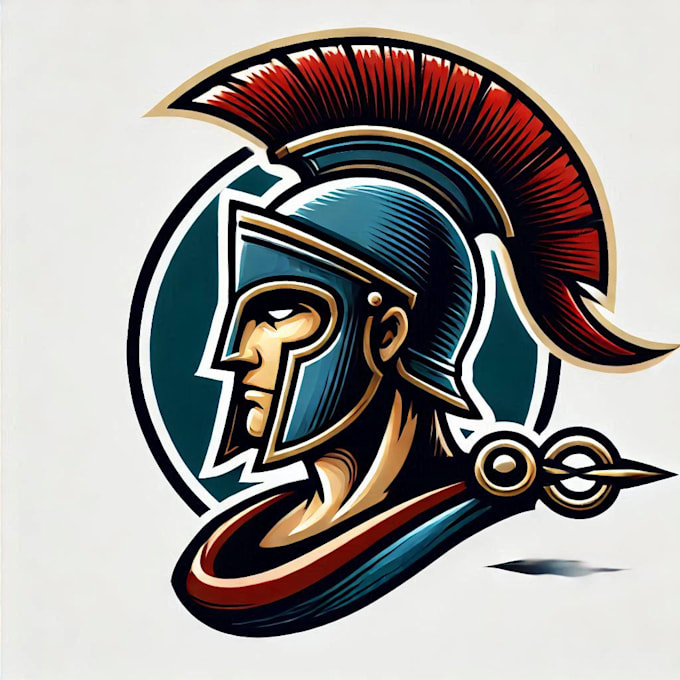 do modern gladiator head mascot logo design service 1 day