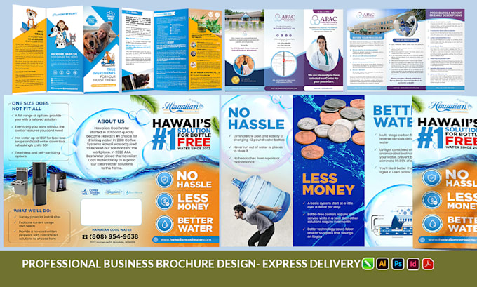 booklet design, trifold brochure design, company profile, annual report design