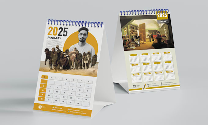 2025 professional desk and wall calendar design