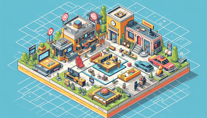 Draw a unique vector or isometric map illustration by Tanithouw | Fiverr