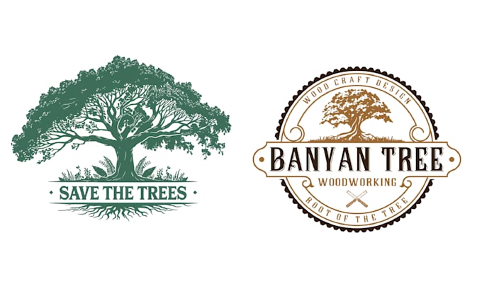 create vintage natural tree logo