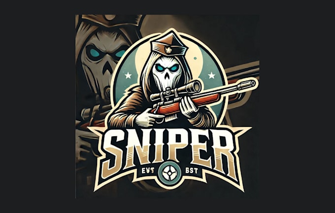 do vintage sniper ghost logo with a free source file for your brand