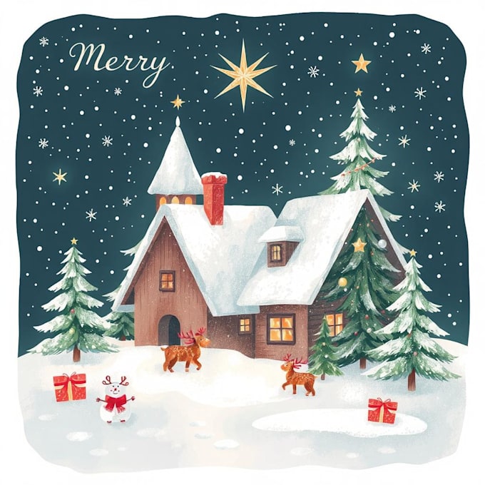 create christmas cards and illustrations