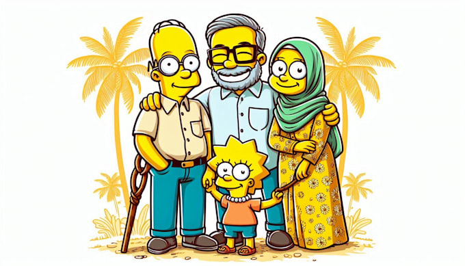 draw you as the best simpson yellow cartoon character