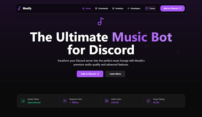 create custom websites for discord bots