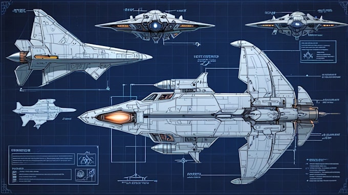 design a spaceship, sci fi vehicle illustration and sci fi art