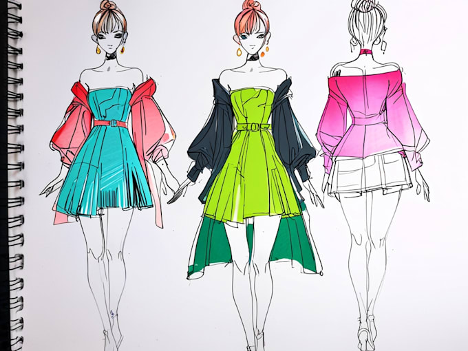 Draw fashion illustration, design collections and sketches by Tembiomas ...