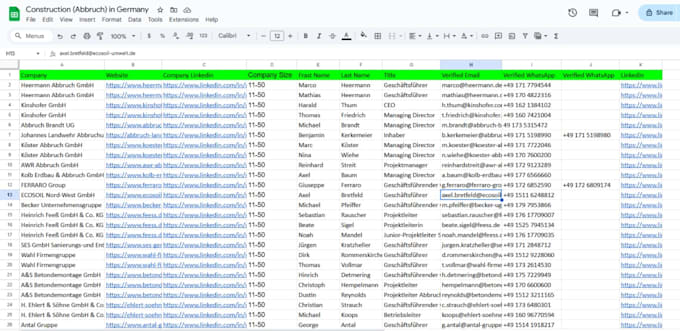 b2b lead generation, data enrichment, linkedin research, contact list building