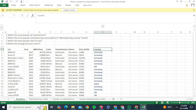 do data analysis with excel