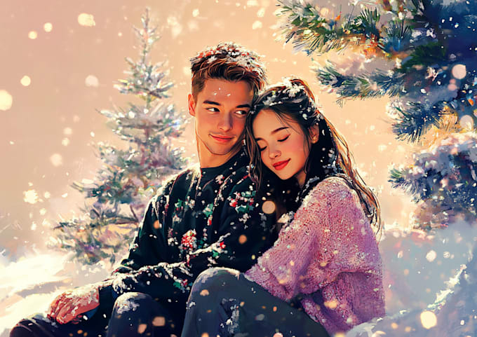 make an awesome christmas couple portrait