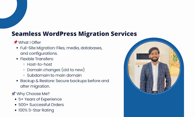 migrate wordpress website, move wordpress within 1 hour