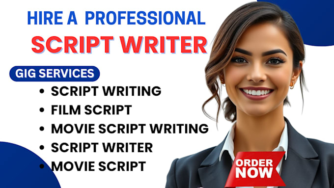 be your movie script writer, screenplay writer, screenwriting, youtube script