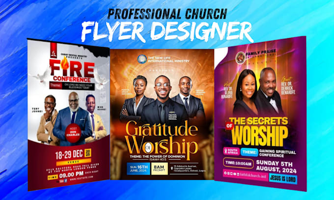 stunning church, event flyer design or postcard design