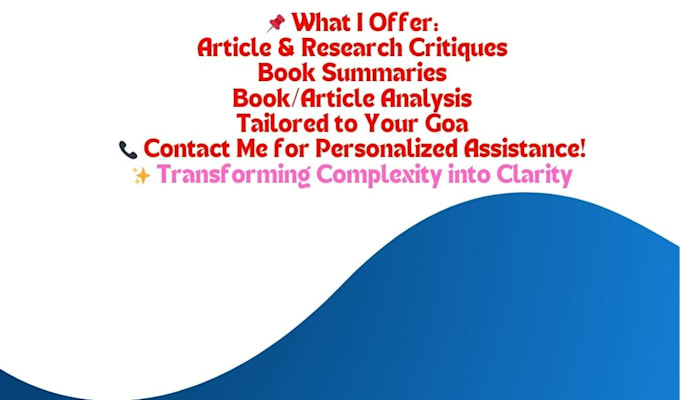 help you do article critiques and summaries