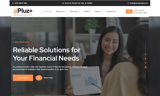 build a responsive mobile bookkeeping website accounting website finance website