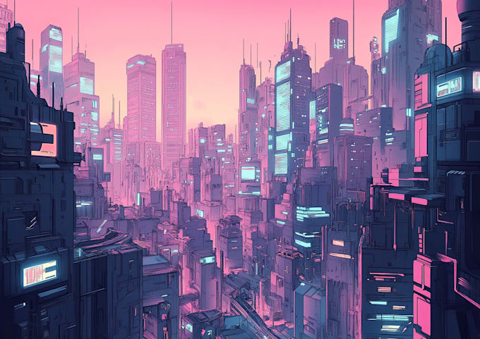 make futuristic cyberpunk, sci fi city for you