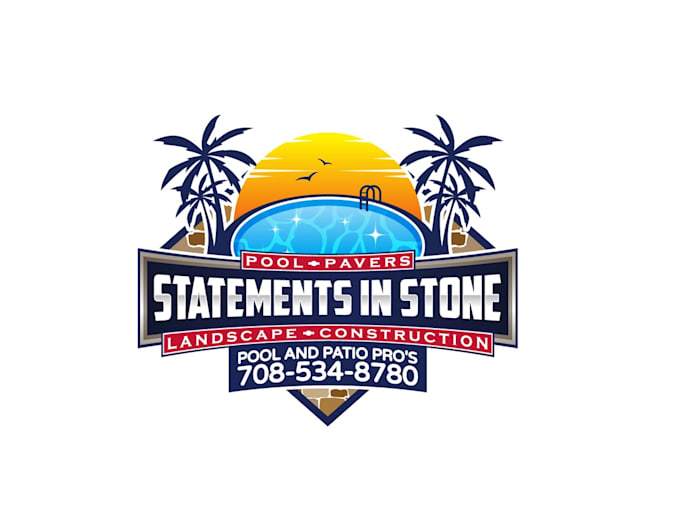 design eye catching pool service logo without any copyright concept