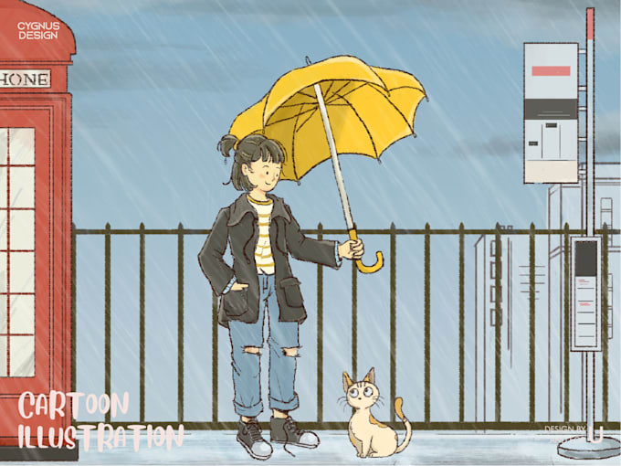 draw cartoon illustration for you
