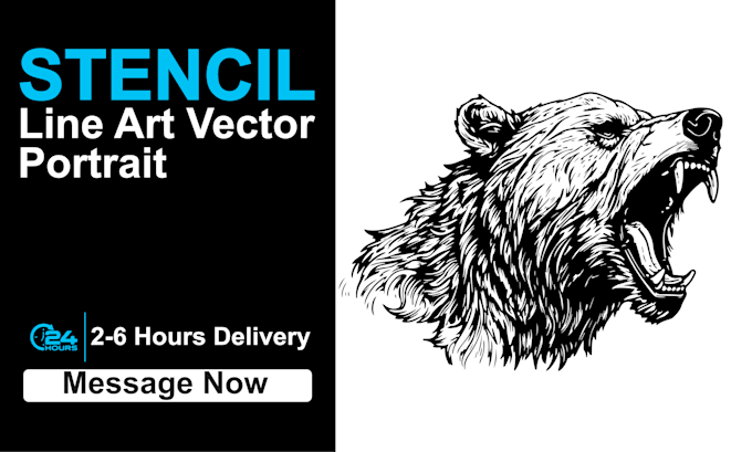 create detailed black and white vector stencil from picture for vinyl cutting