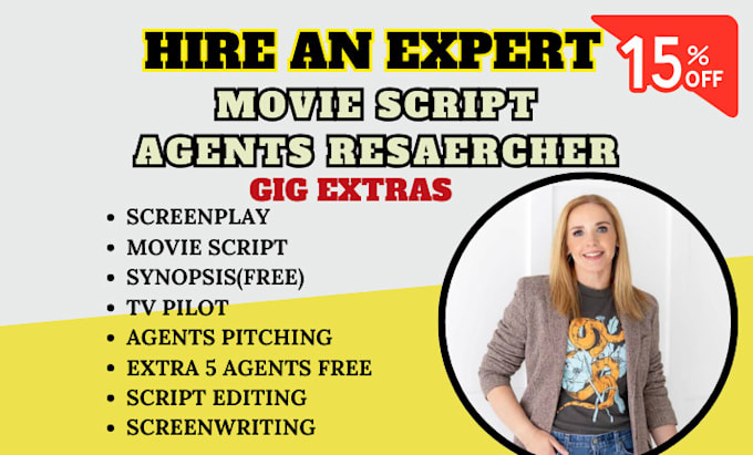 find top active agents for your movie script, screenplay, TV series, film script