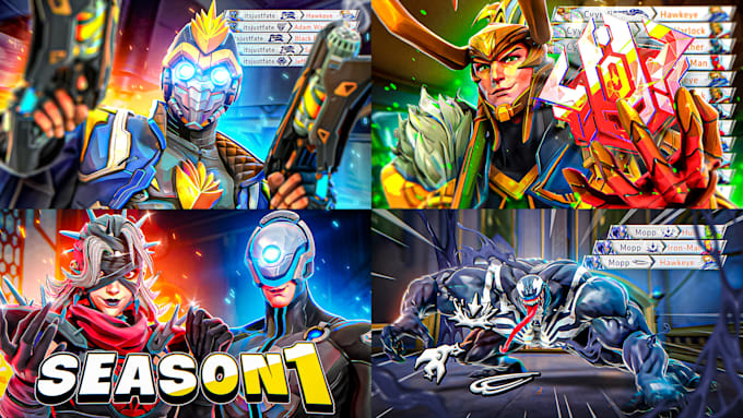 create a professional marvel rivals thumbnail