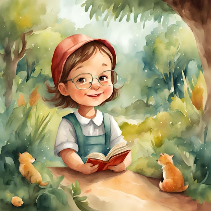 draw digital watercolor children book illustration