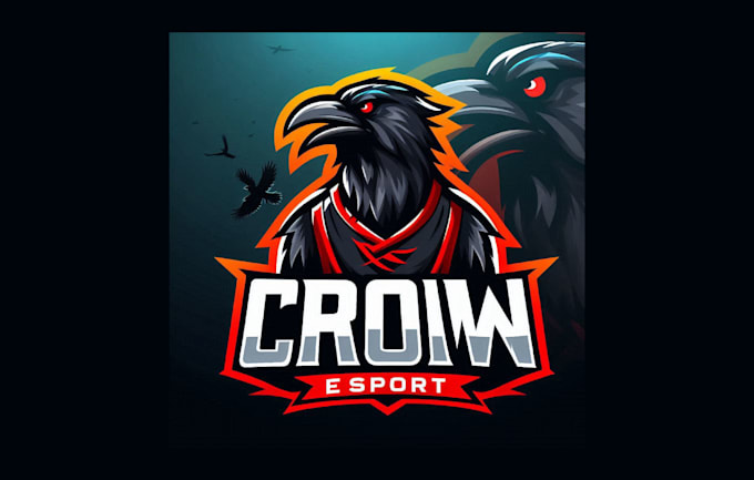 do unique crow mascot logo with source file in just two day