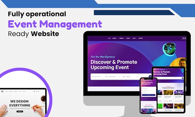 create event management website, event listing, ticket qr code