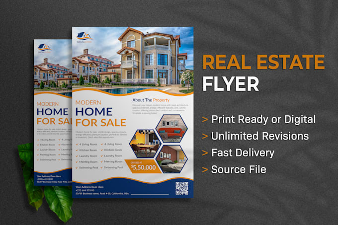 do business flyer for real estate, property or construction