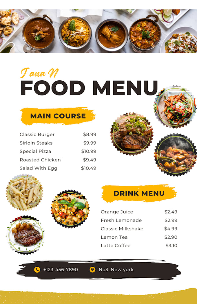 do modern restaurant menu design