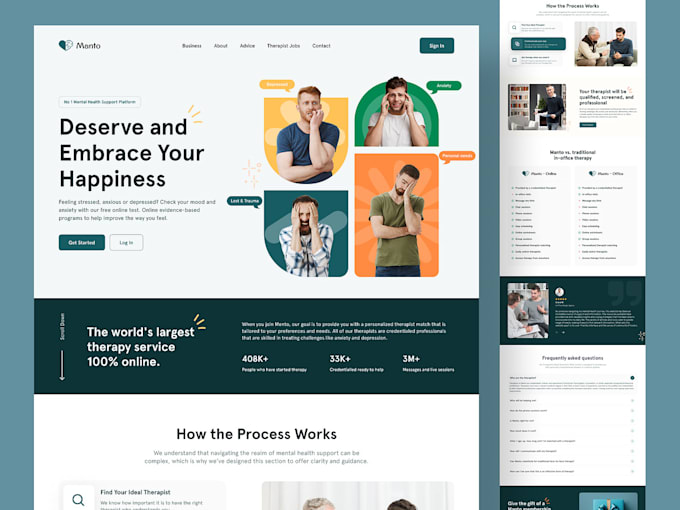 mental health therapy, counseling services website design