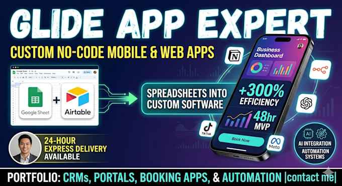 build a custom glide app and ai automation for your business mobile web replit