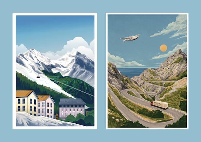 create  beautiful retro vintage illustration