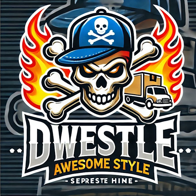 do awesome style crossbones mascot logo with express delivery