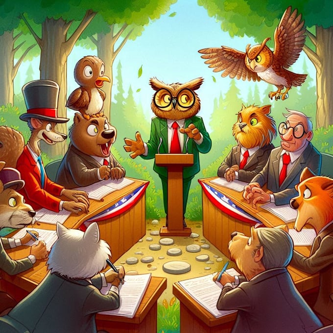 create a political or satirical cartoon