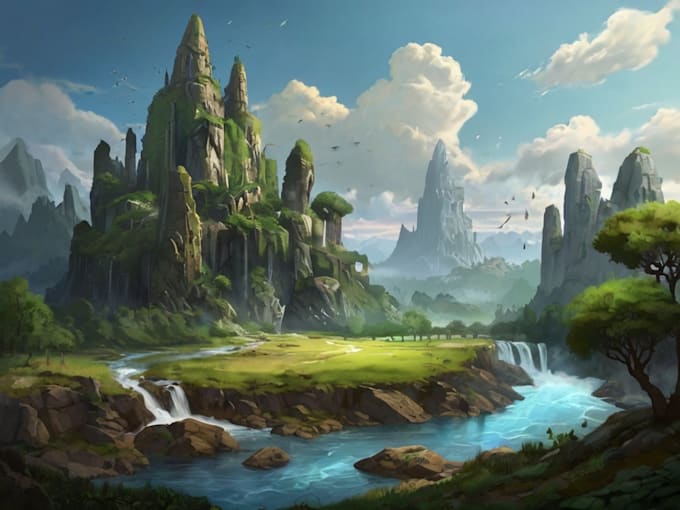 Do fantasy environment concept art , landscape illustration by ...