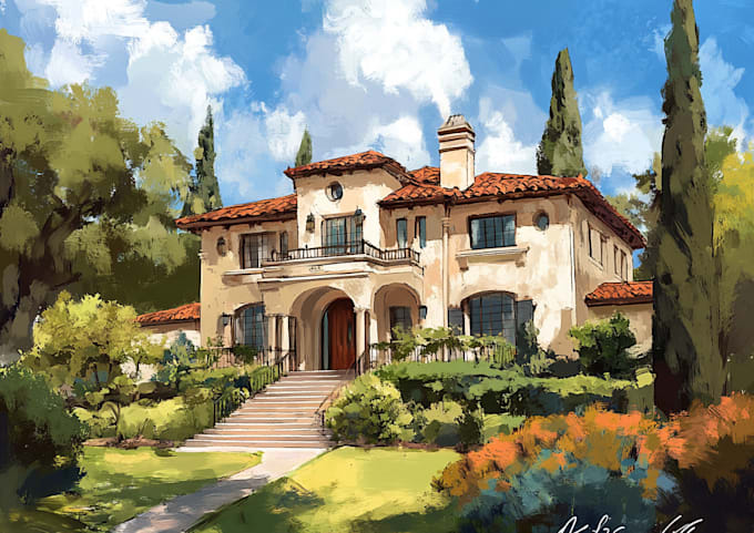 draw a house or landscape portrait