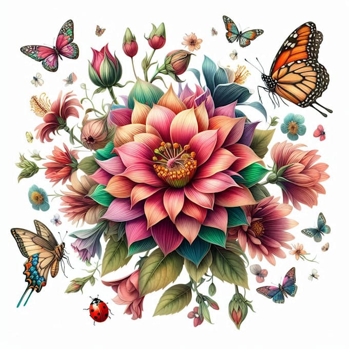 paint watercolor flowers and botanical