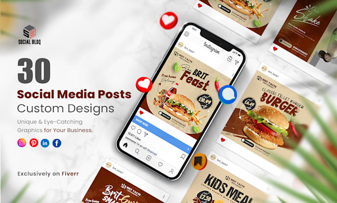 create custom social media post designs for whole month