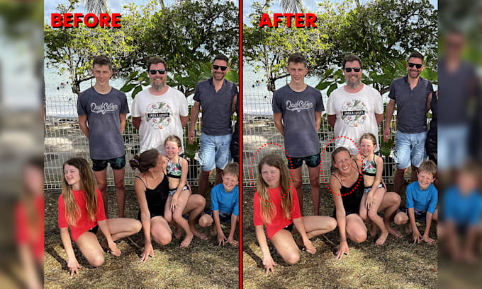 fix your family and corporate photos, do complex face swapping