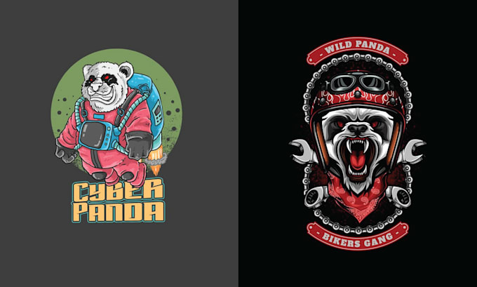 design unique biker mascot panda logo