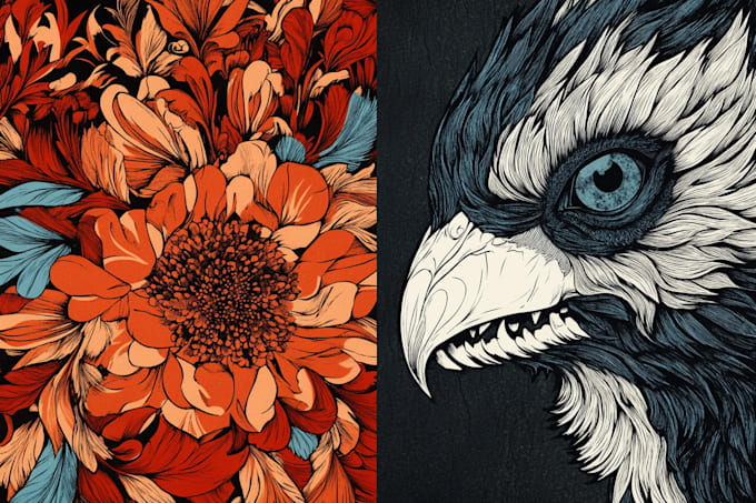 draw illustrations using linocut technique